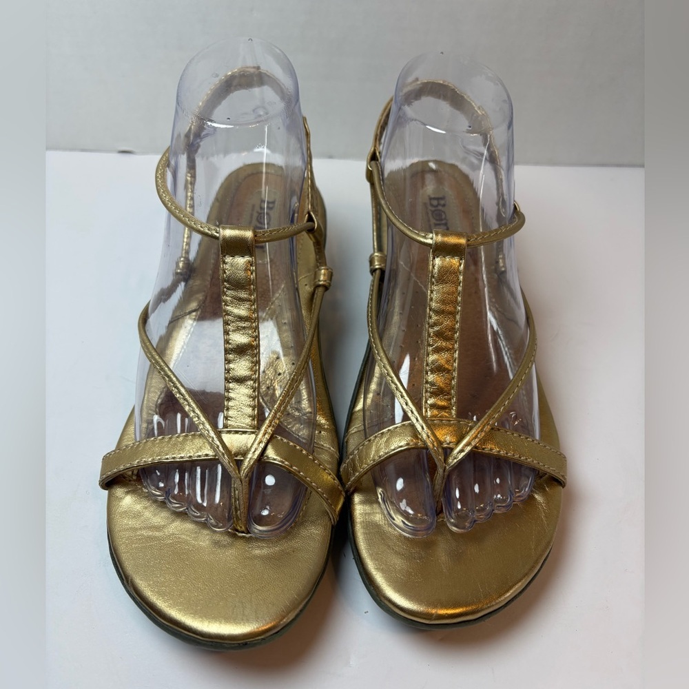 Born Metallic Gold Strappy T‑Bar Sandals
